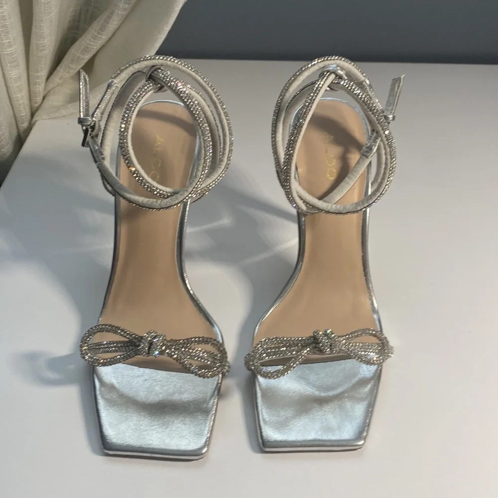 Aldo Rhinestone Bow Heels - Picture 2 of 5